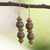 Recycled plastic beaded dangle earrings, 'Palatial Ghana' - Recycled Plastic Beaded Dangle Earrings in a Warm Palette
