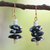 Recycled glass beaded dangle earrings, 'Esinam' - Eco-Friendly Handmade Recycled Glass Beaded Dangle Earrings