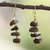 Agate and recycled glass beaded dangle earrings, 'Proud Queen' - Natural Agate and Recycled Glass Beaded Dangle Earrings