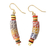 Recycled glass and plastic beaded dangle earrings, 'Vibrant Luck' - colourful Recycled Glass and Plastic Beaded Dangle Earrings
