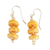 Recycled glass beaded dangle earrings, 'Sunshine Maiden' - Yellow Recycled Glass Beaded Dangle Earrings from Ghana thumbail