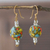 Recycled glass beaded dangle earrings, 'Amenuveve' - Colorful Recycled Glass Beaded Dangle Earrings from Ghana (image 2) thumbail