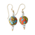 Recycled glass beaded dangle earrings, 'Amenuveve' - Colorful Recycled Glass Beaded Dangle Earrings from Ghana thumbail