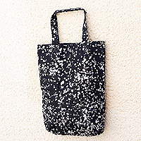 Batik cotton tote bag, ' Adira Colors' - Handmade Batik Cotton Tote Bag with Elegant Splatter Motifs
