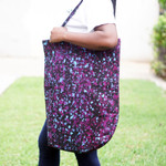 Batik cotton tote bag, ' Adira Sensations' - Handmade Batik Cotton Tote Bag with Vibrant Splatter Motifs