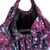 Batik cotton hobo bag, 'Great Vibrant Nuse' - Purple and Blue Batik Cotton Hobo Bag with Beaded Handle