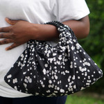 Batik cotton hobo bag, 'Sophisticated Nuse' - Handmade Batik Cotton Hobo Bag with Elegant Splatter Motifs