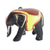 Wood figurine, 'Culture Elephant I' - Hand-Painted Red and Yellow Elephant Sese Wood Figurine