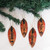 Wood ornaments, 'Intense Facets' (set of 4) - Set of 4 Handcrafted Black and Red Sese Wood Ornaments