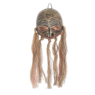 Afrikanische Kalebasse-Maske - Handgefertigte traditionelle afrikanische Kalebasse-Maske aus Ghana