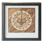 Natural fiber wall art, 'Lunar Mask' - Moon-Inspired Handcrafted Natural Fiber Wall Art from Ghana