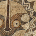 Natural fiber wall art, 'Lunar Mask' - Moon-Inspired Handcrafted Natural Fiber Wall Art from Ghana