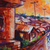 Brennendes Verlangen - Bunte Acryl Impressionist Gemälde von ghanaischen Dorf