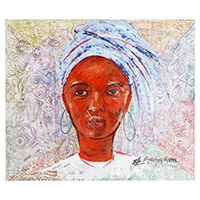 'Symbolism' - Unstretched Impressionist Acrylic Painting of Ghanaian Woman