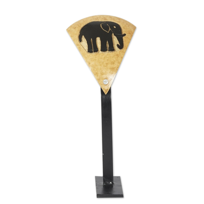 Estatuilla de calabaza seca - Estatuilla de calabaza seca con icono de elefante