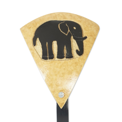 Estatuilla de calabaza seca - Estatuilla de calabaza seca con icono de elefante