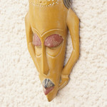 African wood mask, 'Majestic Features' - African Wood Wall Mask Hand-Carved & Hand-Painted in Ghana