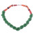 Recycled glass and agate beaded torsade necklace, 'Queen in Green' - Green and Red Recycled Glass and Agate Beaded Necklace