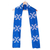 Cotton scarf, 'One Sapphire Signal' - Geometric Cotton Scarf in Sapphire with Striped Details