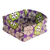 Cotton basket napkin, 'Amethyst Spring' - Handcrafted Floral Amethyst and Lime Cotton Basket Napkin