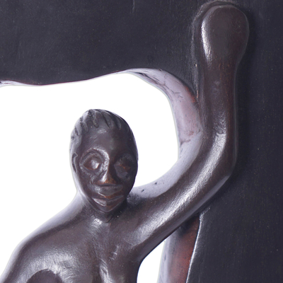 Wood sculpture, 'Ama' - Semi-Abstract Female Form Sese Wood Sculpture from Ghana