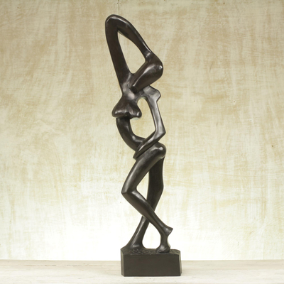 Wood sculpture, 'Dancing Shadow' - Wood sculpture