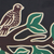 Wandkunst aus Holz - Bemalte, handgeschnitzte Wandkunst aus Sese-Holz mit Vogelmotiv