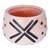 Maceta decorativa de cerámica, 'Gboane I' - Maceta decorativa de cerámica envejecida en blanco y negro