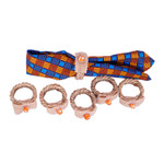 Jute and recycled glass napkin rings, 'Dazzling Dinner Table' (set of 6) - 6 Eco-Friendly Jute Napkin Rings with Recycled Glass Beads