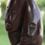 Wood sculpture, 'Ancient Lovers' - Handcrafted Traditional Sese Wood and Ceramic Sculpture