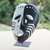 African wood mask, 'Love Essence' - Heart-Shaped Hand-Painted African Wood Mask on Steel Stand (image 2b) thumbail