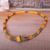 Recycled glass beaded long necklace, 'Lively Look' - Eco-Friendly Recycled Glass Beaded Long Necklace in Yellow