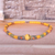 Recycled glass beaded long necklace, 'Lively Look' - Eco-Friendly Recycled Glass Beaded Long Necklace in Yellow