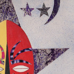 Cotton batik wall art, 'Monday Born' - Traditional Cotton Batik Wall Art in Red and Yellow Hues