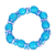Recycled glass beaded stretch bracelet, 'Sky Bound' - Recycled Glass Beaded Stretch Bracelet in Light Blue & White thumbail