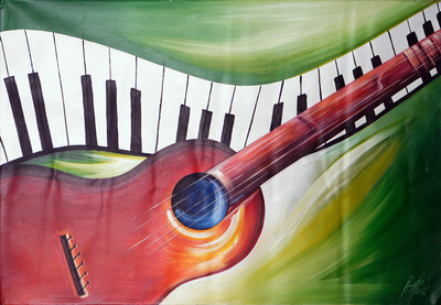 'Master Keys' - Music-Themed Unstretched Expressionist Acrylic Painting