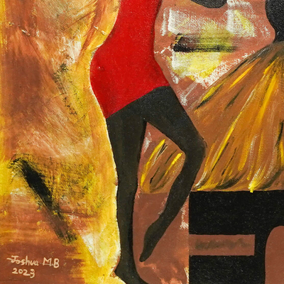 'El origen' - Pintura acrílica expresionista firmada en tonos cálidos