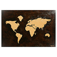 'Safe in Brown' - Unstretched Impressionist Warn-Toned Acrylic Earth Painting