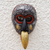 Máscara de madera africana - Máscara de pared de madera africana hecha a mano con detalles de placa de aluminio