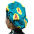 Cotton bonnet, 'Winged Fortune' - Classic Bird-Themed Turquoise and Yellow Cotton Bonnet