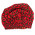 Cotton bonnet, 'Crimson Day' - Vine-Patterned Crimson and Jonquil Elastic Cotton Bonnet