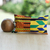 Cotton toiletry case, 'Splendid Geometry' - Cotton Kente-Inspired Geometric Toiletry Case with Strap