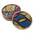 Wood coasters, 'Vibrant Nhyira' (set of 4) - Leafy-Themed Wood and Cotton Coasters from Ghana (Set of 4)