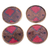Posavasos de madera, (juego de 4) - Juego de 4 posavasos de madera roja y marrón con estampado geométrico