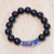 Pulsera colgante con cuentas de vidrio reciclado - Pulsera colgante con cuentas de vidrio reciclado negro y azul