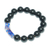 Pulsera colgante con cuentas de vidrio reciclado - Pulsera colgante con cuentas de vidrio reciclado negro y azul