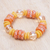 Recycled glass beaded bracelet, 'Aseda in Autumn' - Eco-Friendly Orange and Yellow Glass Beaded Bracelet