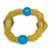 Glass and agate beaded stretch bracelet, 'Mi' - Yellow and Blue Glass and Agate Beaded Stretch Bracelet