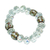 Recycled crystal and Trade beaded stretch bracelet, 'Glorious Soul' - Clear White Recycled Crystal and Trade Beaded Bracelet