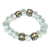 Recycled crystal and Trade beaded stretch bracelet, 'Glorious Soul' - Clear White Recycled Crystal and Trade Beaded Bracelet